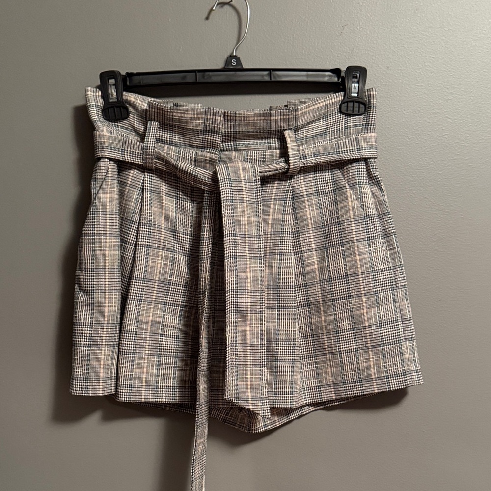 Veronica Beard High Waist Plaid Shorts